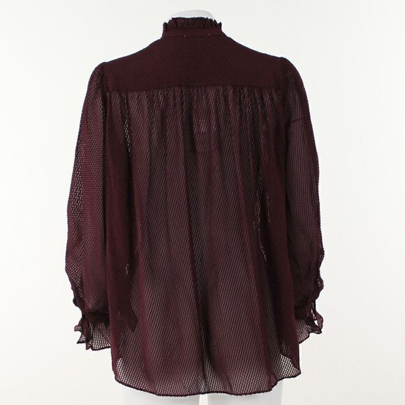 Reiss Maevie Silk-Blend Tie-Neck Dot Blouse - Picture 4 of 5